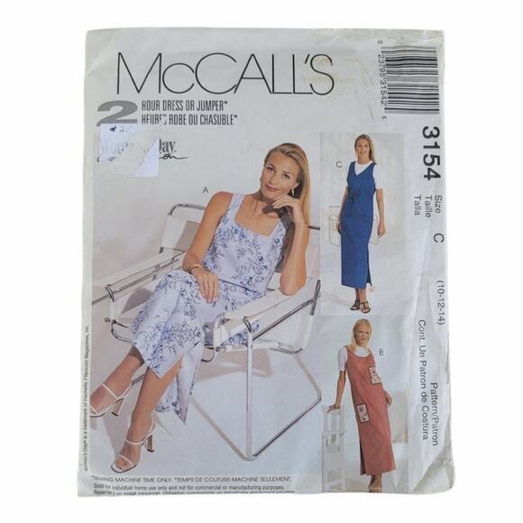 McCall's Sewing Pattern 3154 Dress or Jumper Size 10-14 Vintage UNCUT Petite - Picture 1 of 4